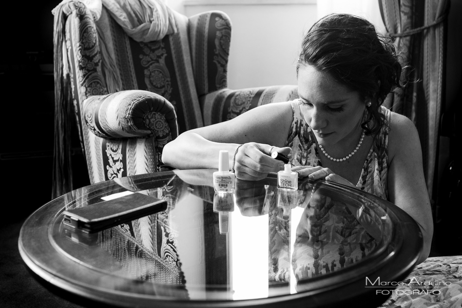 bride getting ready at grand hotel majestic verbania lake maggiore italy