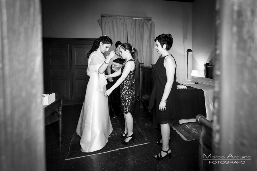 bride getting ready castle San Sebastiano Po Italy