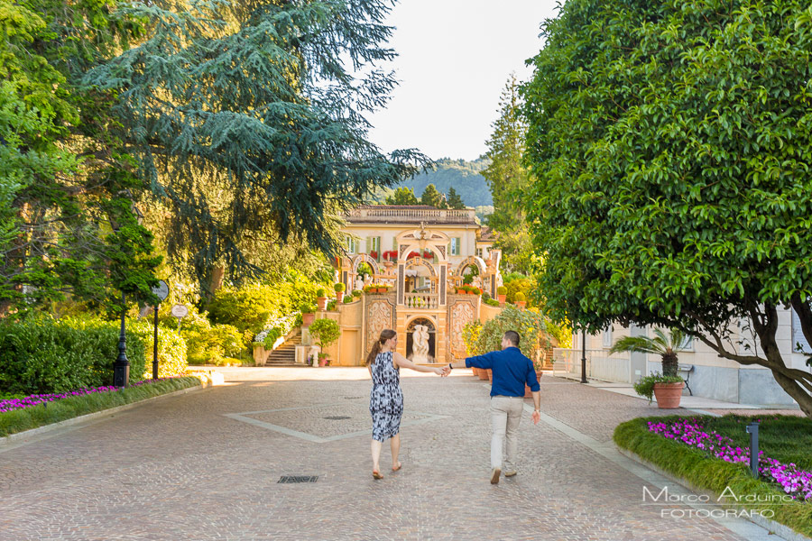 engagement session on lake Maggiore gran hotel des iles borromees Stresa